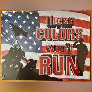 Patriotic 'These Colors Won't Run' Flag Wall Art